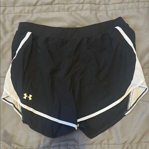 Under Armour Black and White Athletic Shorts Lightweight Performance